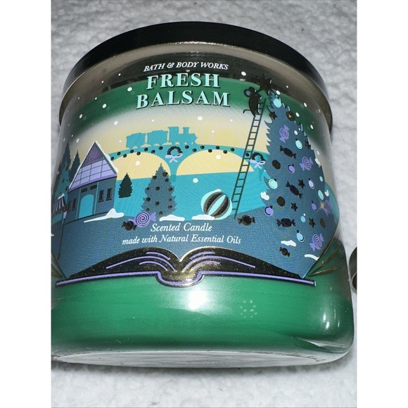 Fresh Balsam 3 Wick Candle x2 Bath & Body Works White Barn Christmas Lot Set NEW - Picture 5 of 15